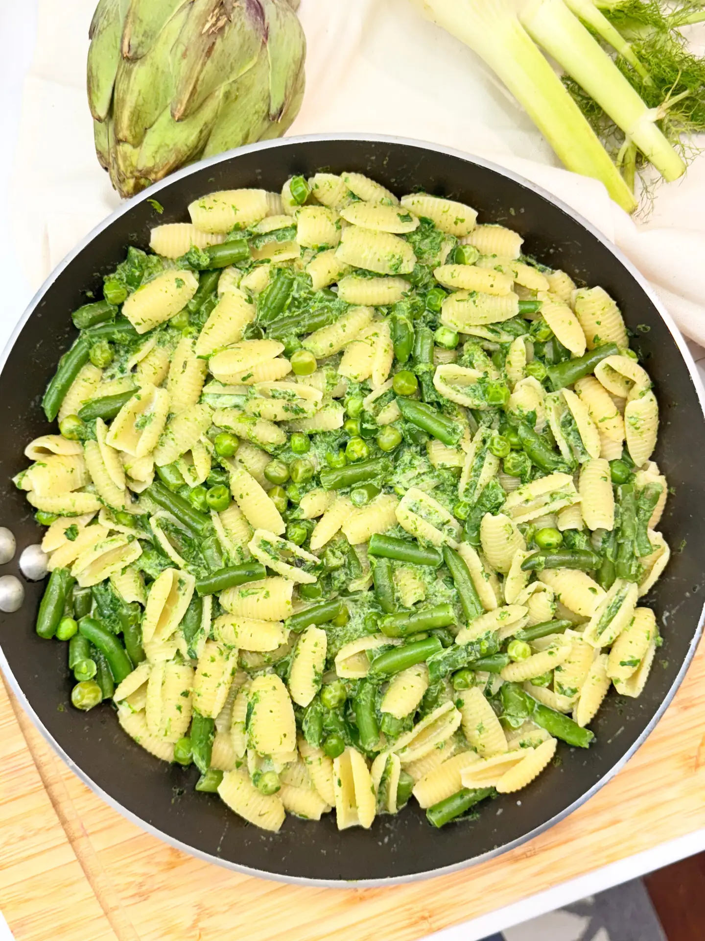 паста з зеленими овочами