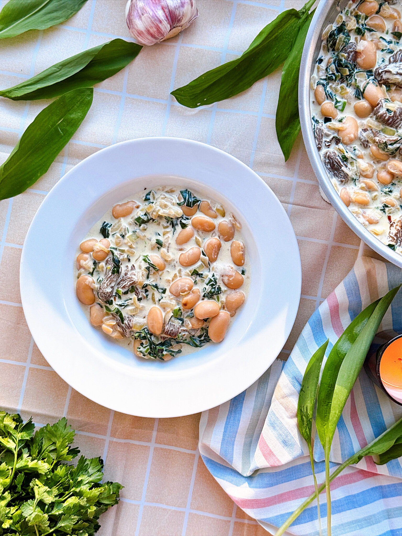 Біла квасоля з грибами