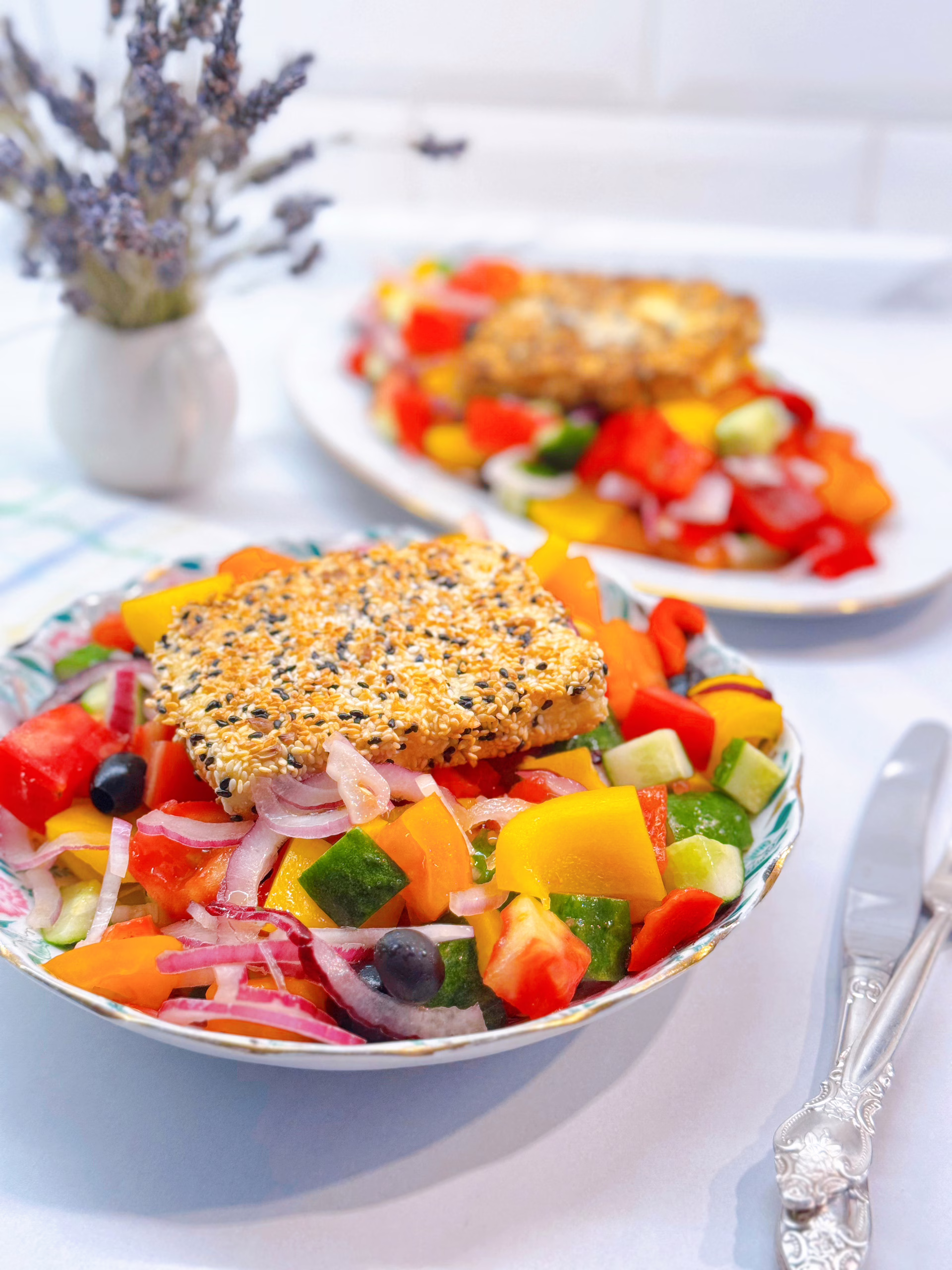 Ідеальний грецький салат зі смаженим сиро фета