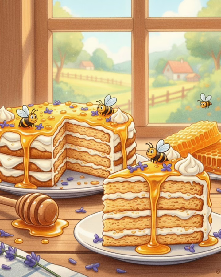 медовик. Ukrainian honey cake