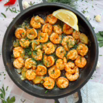 смажені креветки з часником та лимоном