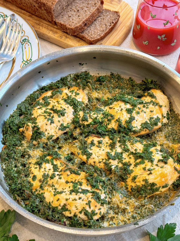 смажена куряча грудка зі шпинатом