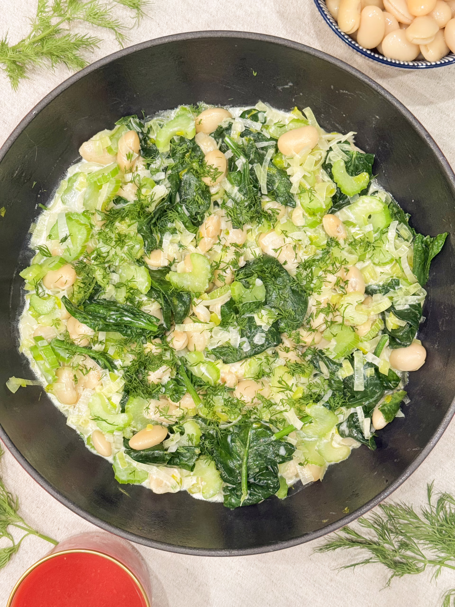 квасоля зі шпинатом